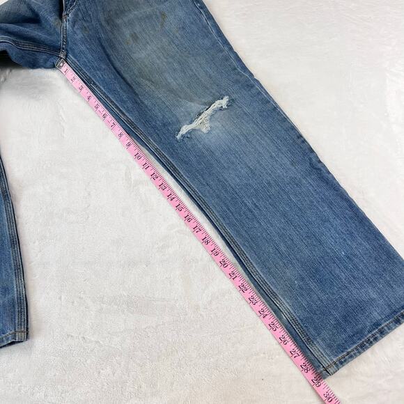 2 Pair Carhartt Men’s distressed Blue size 36x30 workwear - Picture 8 of 9